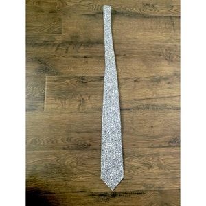 Jon VanDyk Holland black and white floral MENS tie handmade